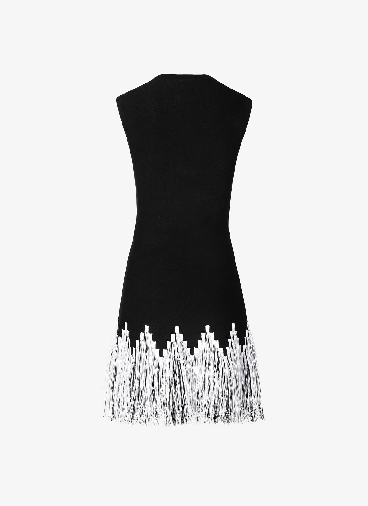 ROBE SANS MANCHE RAPHIA FRANGE NOIR/BLANC ALAÏA NOIR/BLANC ROBE SANS MANCHE RAPHIA FRANGE NOIR/BLANC